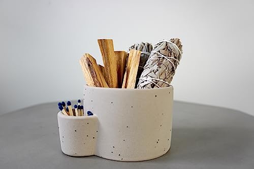 KapeesHD Grey Stone Incense Holder with Beige Undertones - Modern NEW