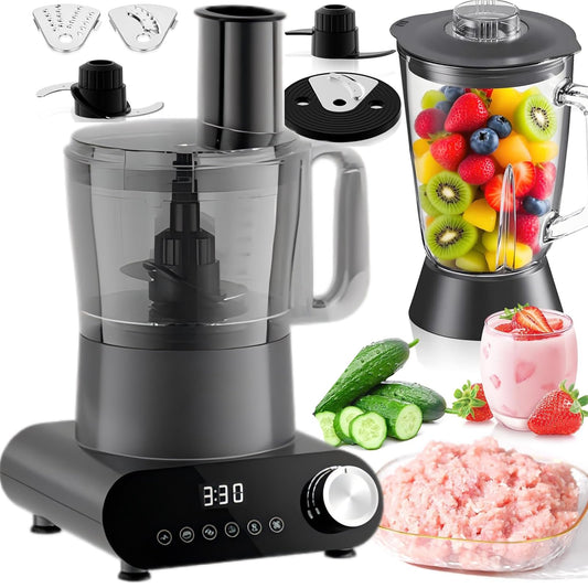 SOKANY 7-in-1 Food Processor Blender Chopper 2L Black Grey NEW