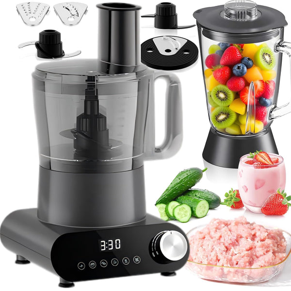 SOKANY 7-in-1 Food Processor Blender Chopper 2L Black Grey NEW