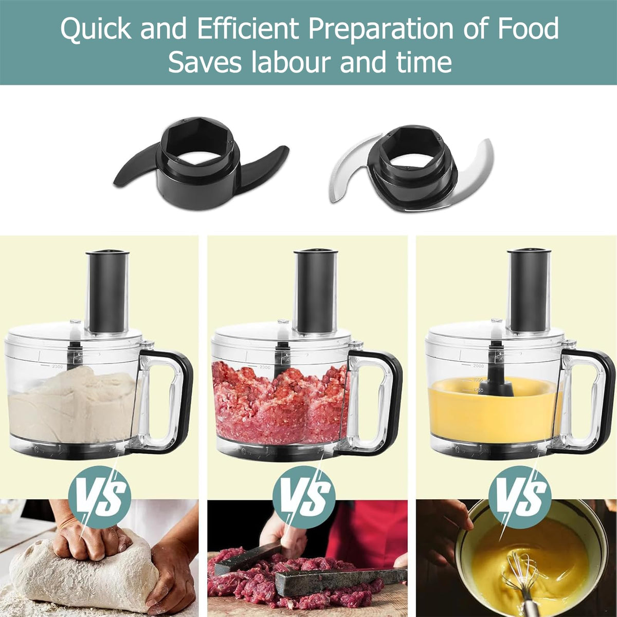 SOKANY 7-in-1 Food Processor Blender Chopper 2L Black Grey NEW