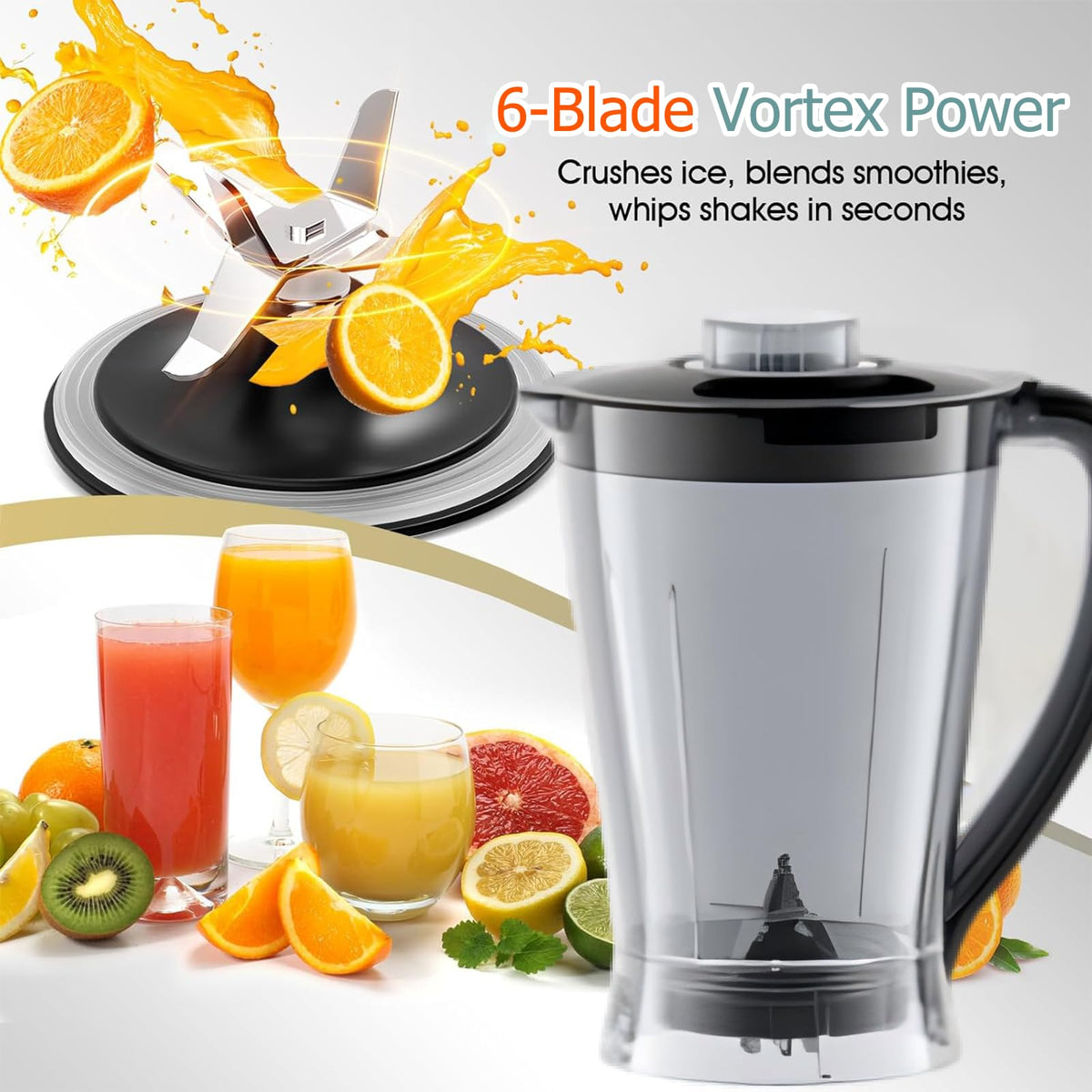SOKANY 7-in-1 Food Processor Blender Chopper 2L Black Grey NEW