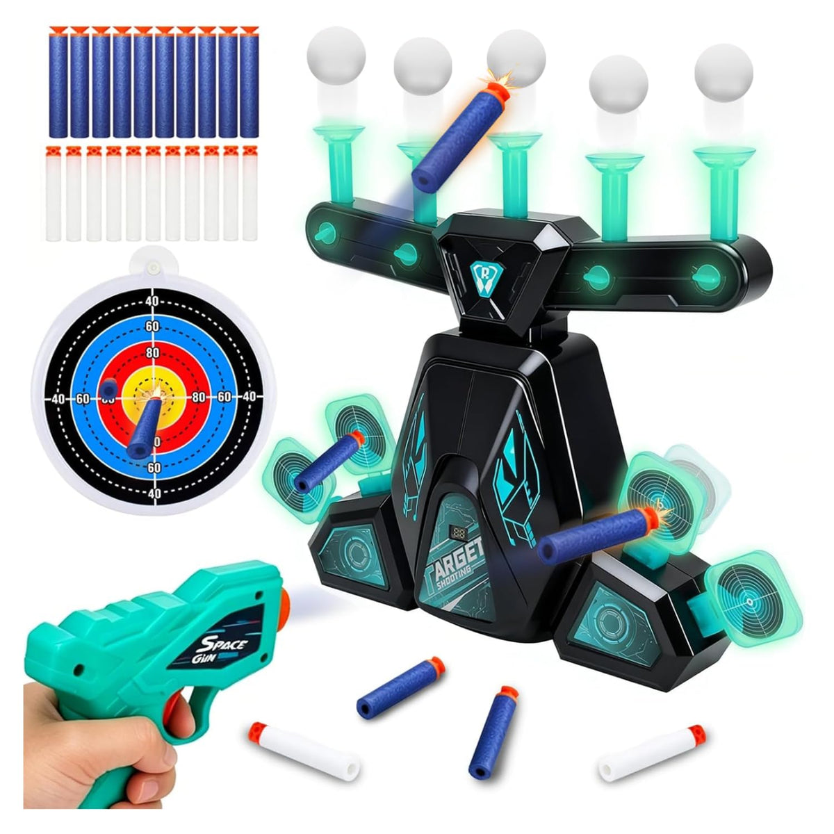 ZhiLun Foam Blaster Glow in The Dark Green & Black Floating Ball NEW