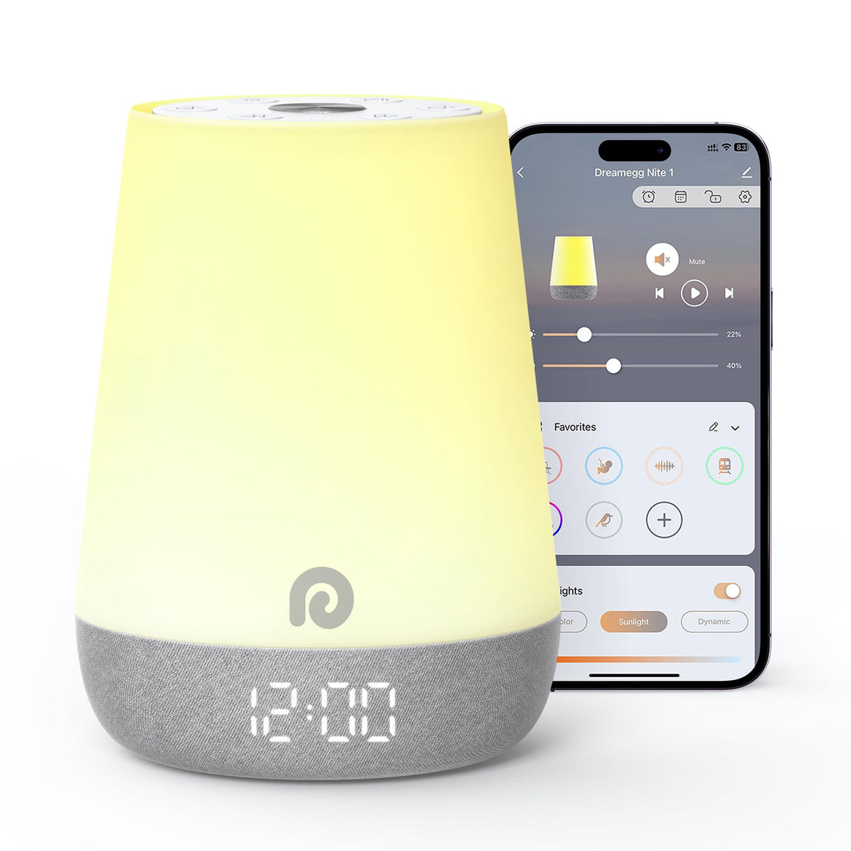 Dreamegg White Noise Machine Sleep Trainer Clock with Night Light DEMO