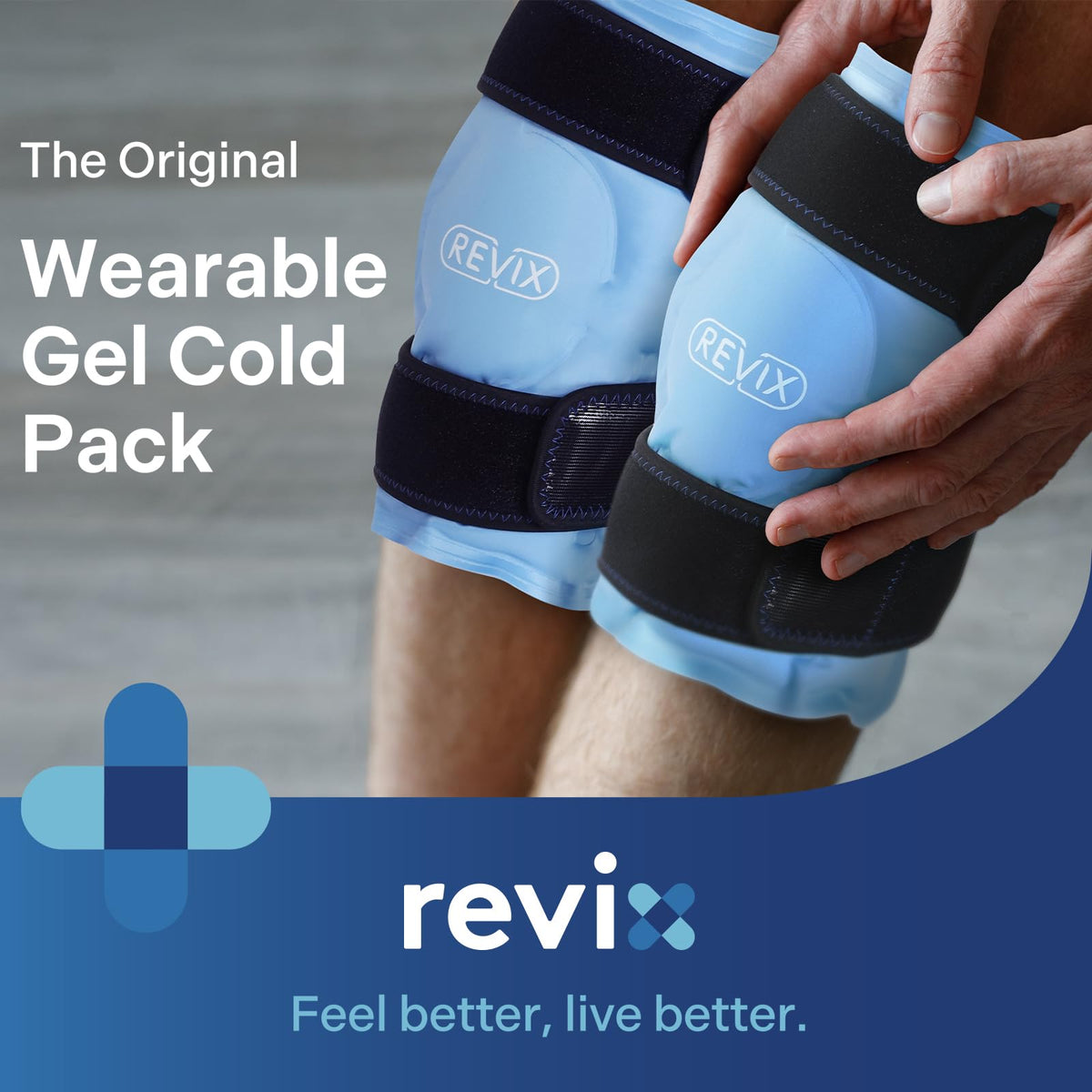REVIX Reusable Ice Wrap Knee Cold Compression Pack - Blue 2 Pack NEW
