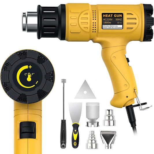 1800W Hot Air Gun Heavy Duty Fast Heating Yellow NEW