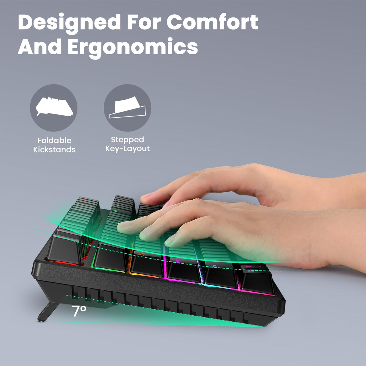 Wired Mechanical Gaming Keyboard Full Size 104 Keys RGB Black Size Full NEW