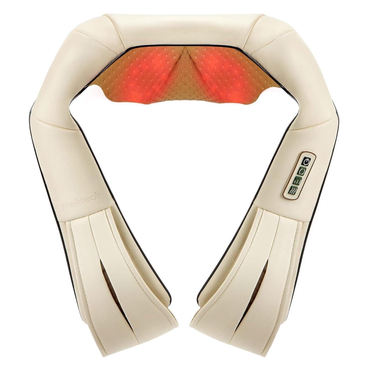 Nekteck Electric Deep Tissue Shiatsu Neck and Back Massager Soothing Beige NEW