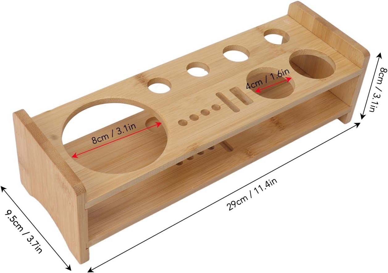 gernie Cocktail Shaker Set with Wooden Stand, Bartender Tool Holder, Light NEW