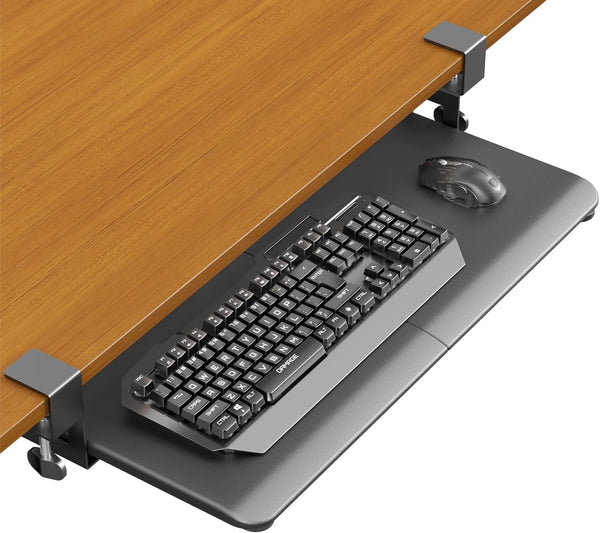 ERGOMAKER Small White Clamp-On Computer Keyboard Tray 25.6" - Ergonomic DEMO