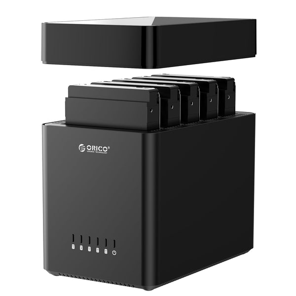 ORICO 5-Bay Enclosures 3.5" USB-C SATA Hard Drive Enclosure Magnetic NEW