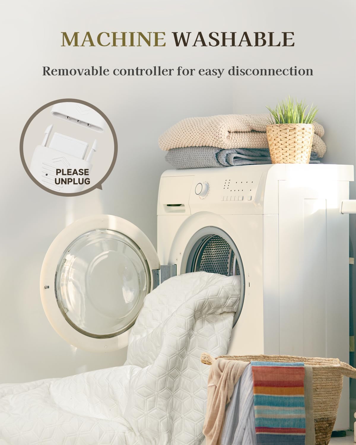 GOTCOZY Electric Heated Underblanket Fitted Blanket, Double Size, White NEW