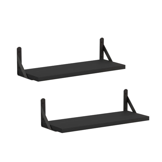 DxZephious Floating Bookcases Wall Shelves, Black 2-Pack, 42 x 14.5 12 cm, NEW