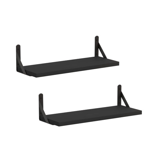 DxZephious Floating Bookcases Wall Shelves, Black 2-Pack, 42 x 14.5 12 cm, NEW