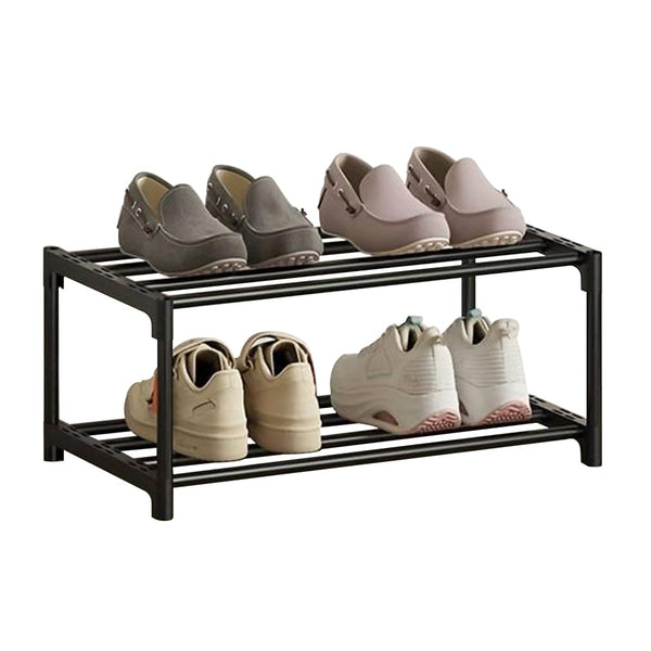 XIANGLV 2 Tier Free Standing Shoe Rack, Rustproof Coating, Black Organizer NEW