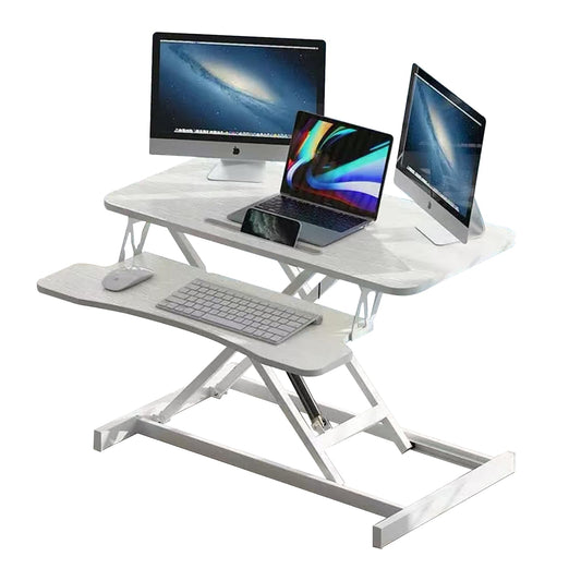 Height Adjustable Sit-to-Stand Desk Converter, White, 81cm DEMO