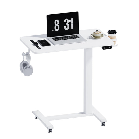 Height Adjustable Desks Standing Desk with Wheels, White, 68x40x72cm NEW