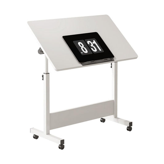 Adjustable White Desks Home Office Study Desk, Compact 40x80x65cm DEMO
