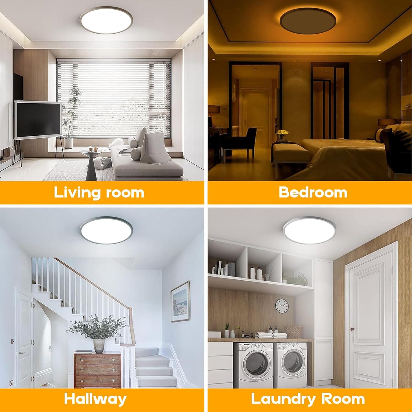 12-Inch LED Lights Flush Mount Ceiling Light Fixture 24W 2400LM White DEMO