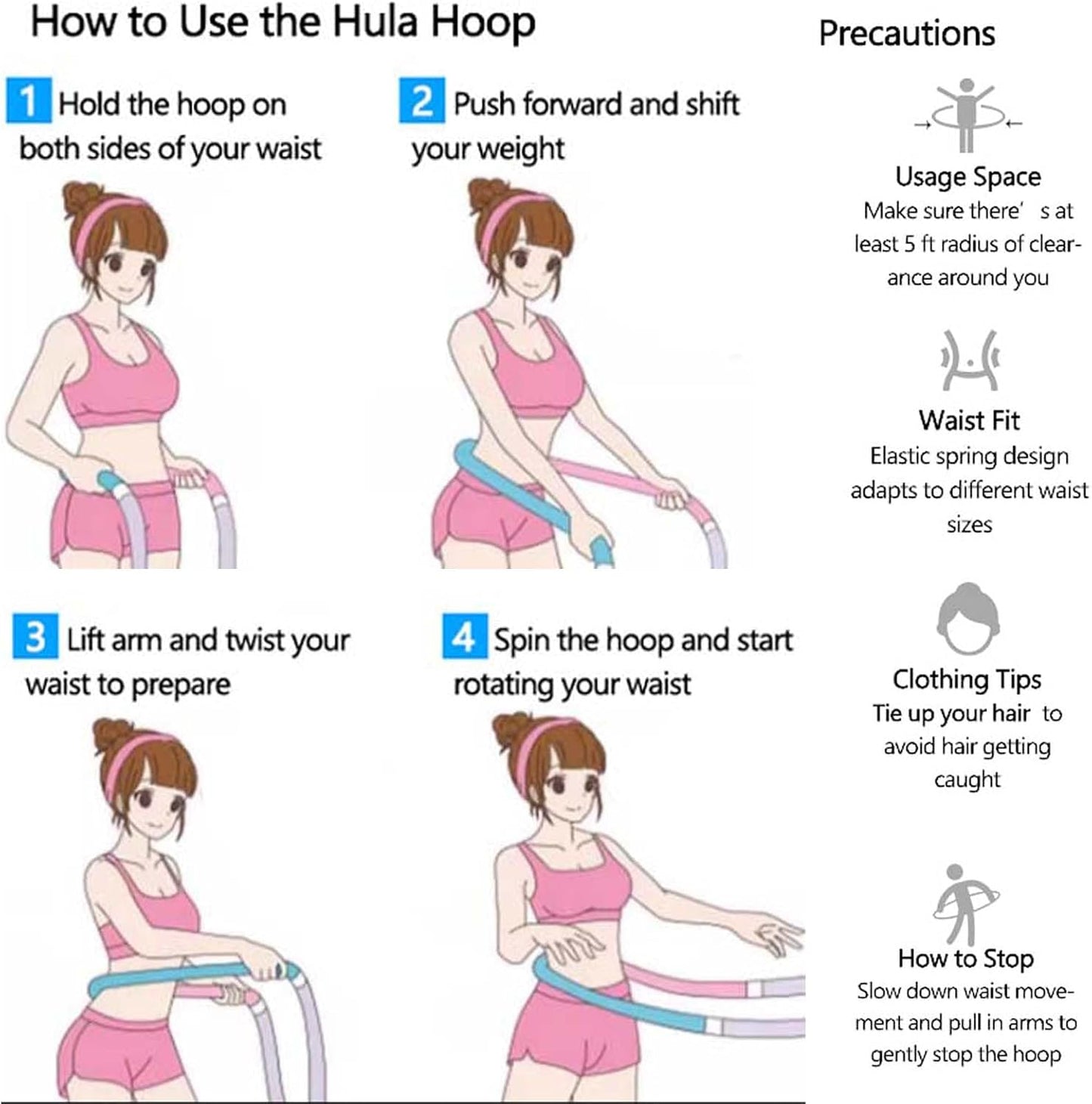 Weighted Velvet Fitness Hula Hoops for Exercise, Pink 3.3lbs/1.5kg Size DEMO