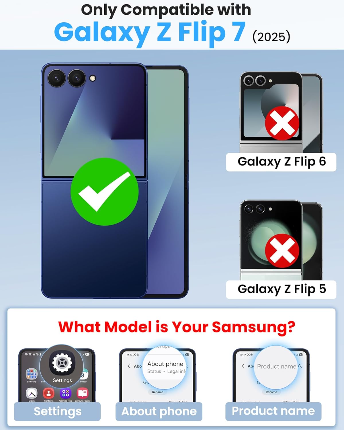 Clear Polycarbonate Silicone Phone Case for Samsung Galaxy Z Flip 7 NEW