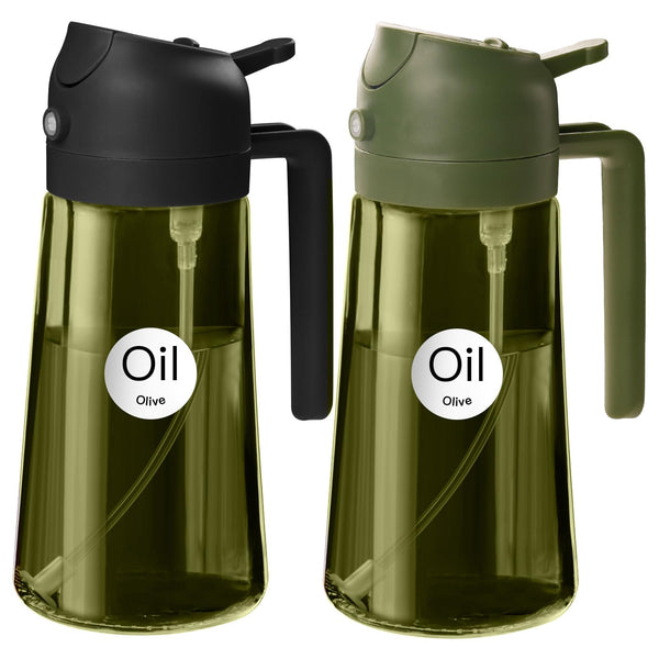 YARRAMATE 16oz/470ml Light-Blocking Dark Oil Sprayer Bottles 2-in-1 Olive NEW