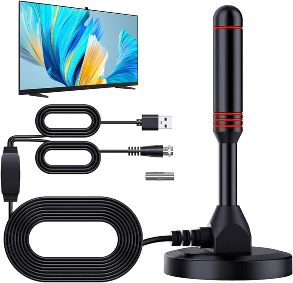 360° High TV Antennas Gain Digital Indoor Outdoor TV Antenna in Black NEW
