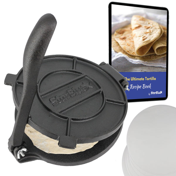StarBlue 20cm 8 Inch Speciality Appliances Cast Iron Tortilla Press NEW