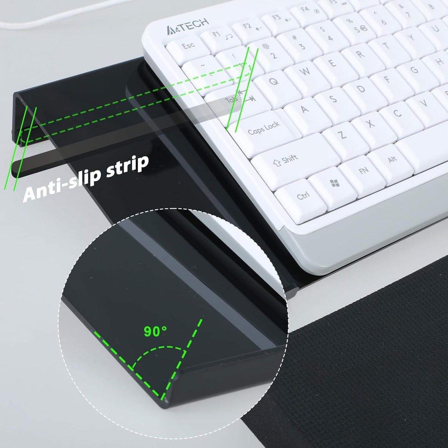Ergonomic Keyboard Wrist Rest Stand Anti-Slip Grip Home Office Black NEW