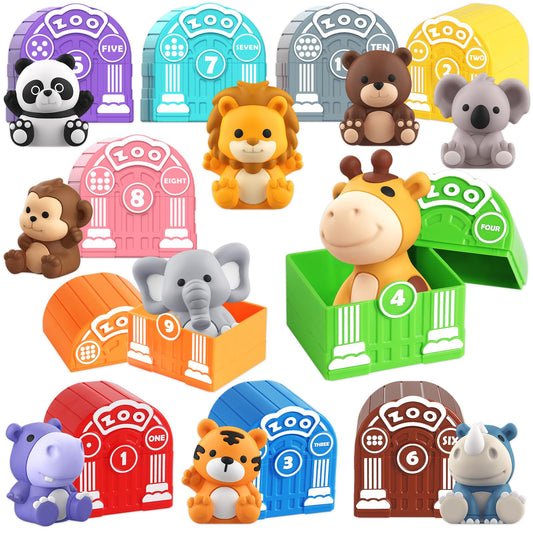 20-Piece Safari Animal Learning Toys Multicoloured Toddler Educational Set NEW