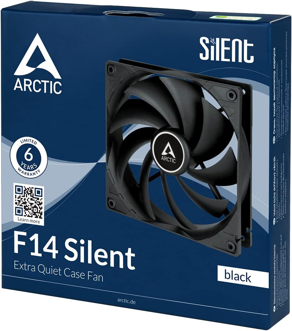 ARCTIC 140mm Ultra Quiet Black Computer Case Cooling Fan 8x8x2.5cm DEMO