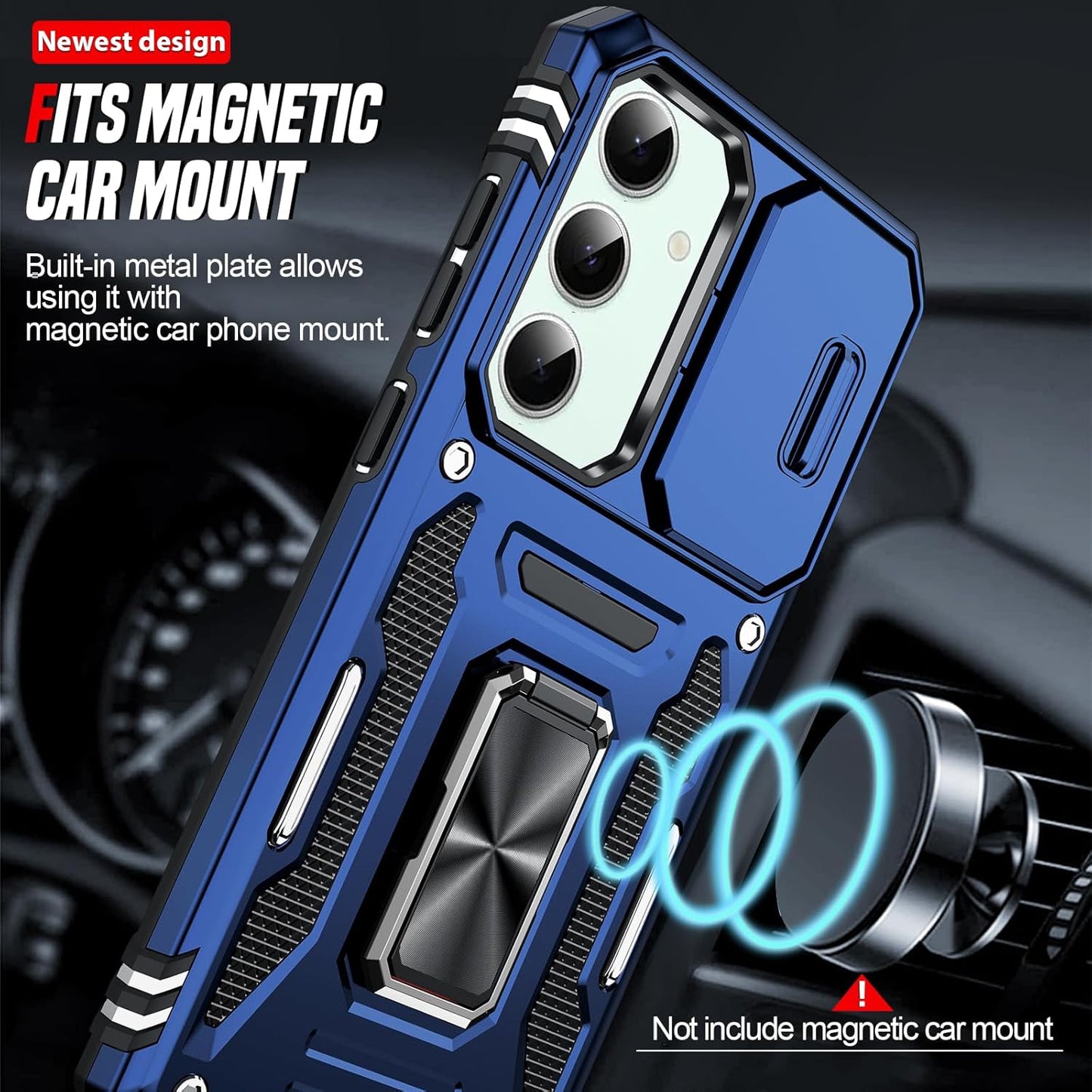 LeYi Phone Case for Galaxy S25 FE with Screen Protector and Magnetic Metal NEW