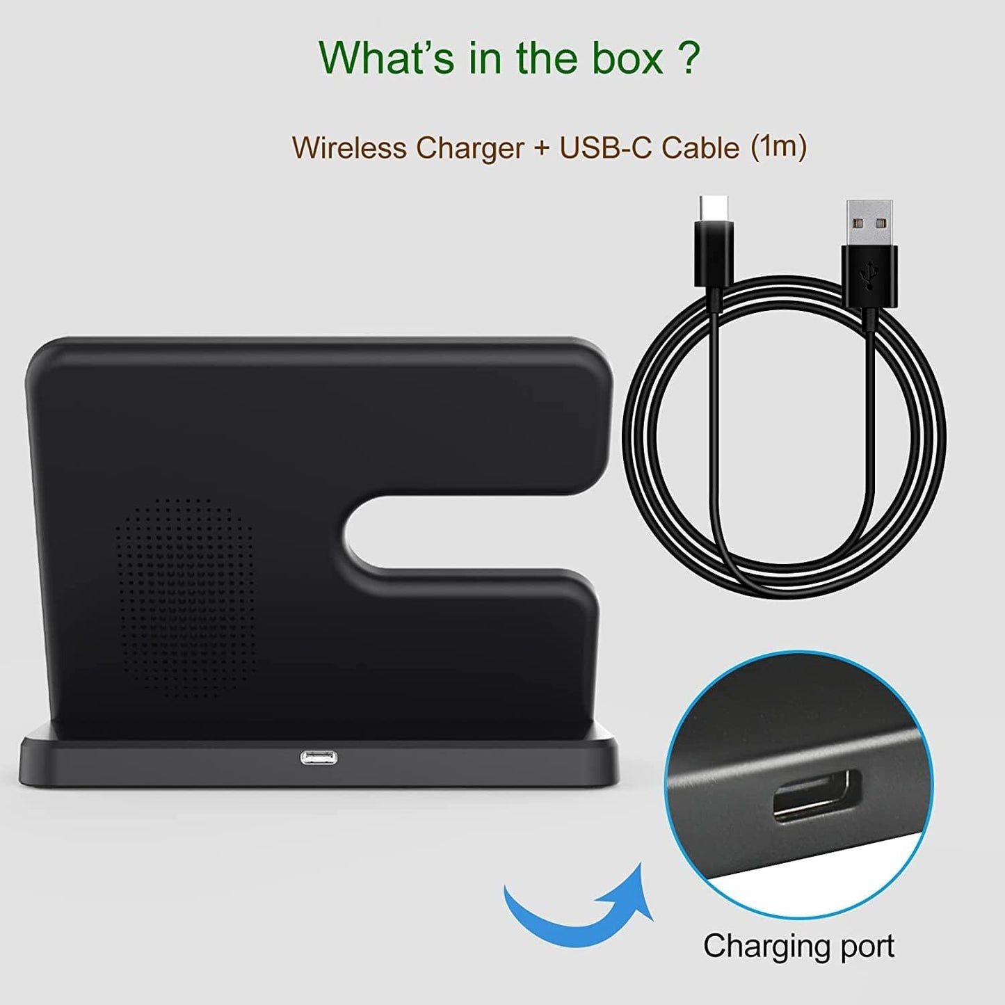 3-in-1 Wireless Charging Station for Samsung Galaxy Phones in Black NEW