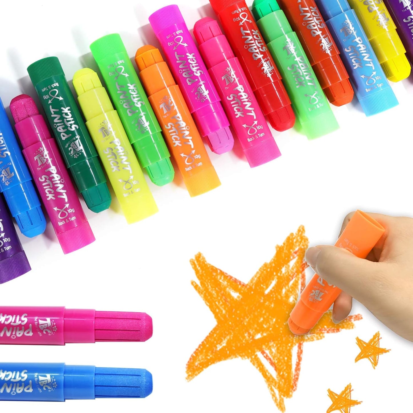TBC The Paints Best Crafts Tempera Paint Sticks 24 Classic Colors 0.35 Ounce