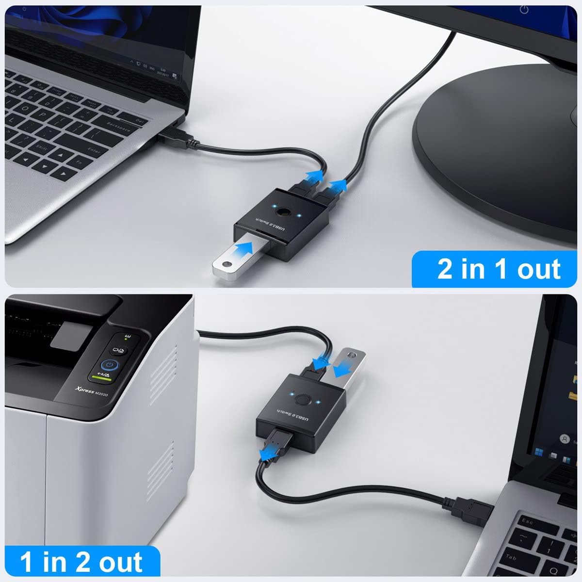 cablecc USB USB Hubs 3.0 Bidirectional KVM Switch Selector for Sharing 2 NEW