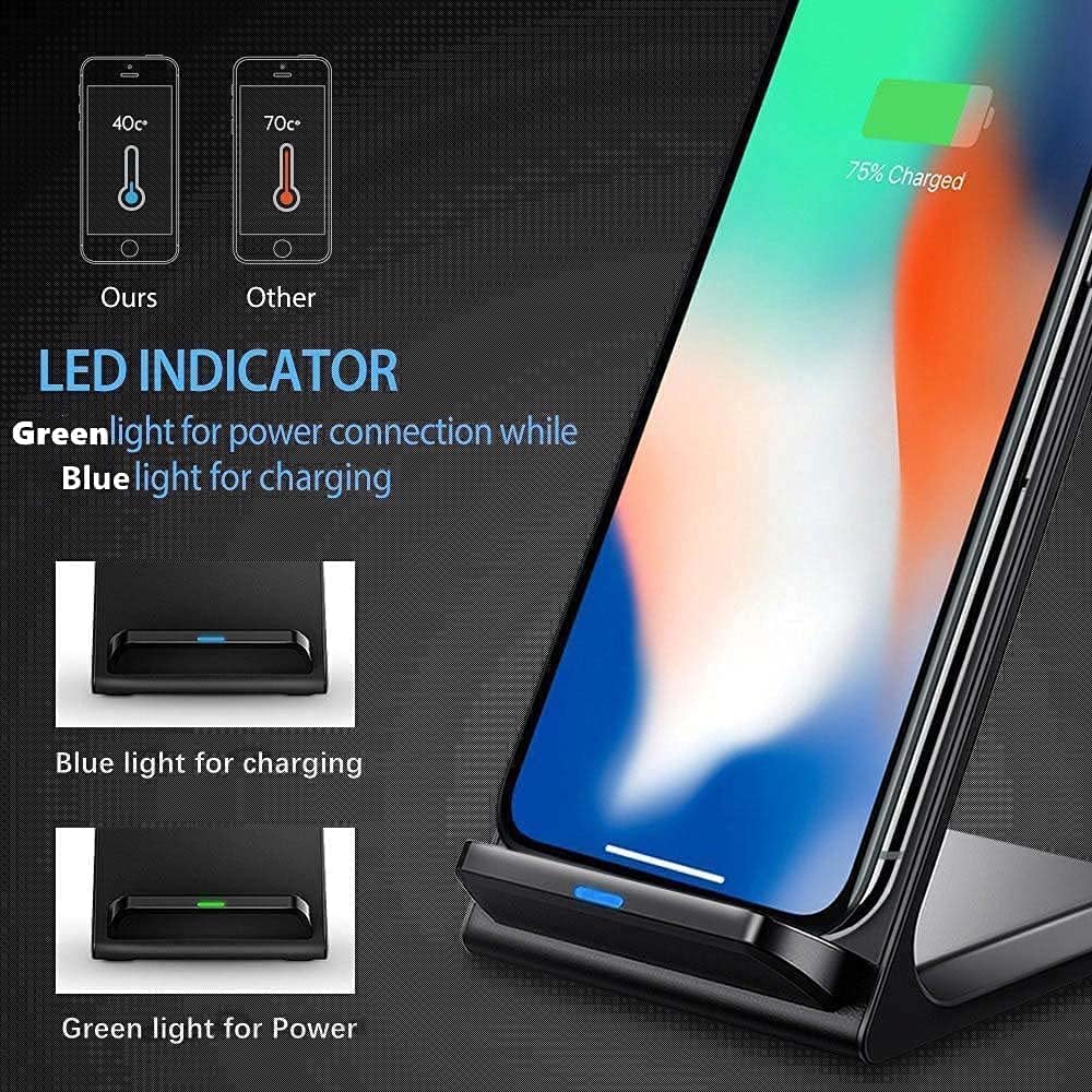 20W Fast Wireless Charging Stand for iPhone 14 Qi Dock in Black NEW