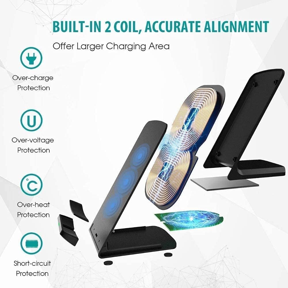 20W Fast Wireless Charging Stand for iPhone 14 Qi Dock in Black NEW