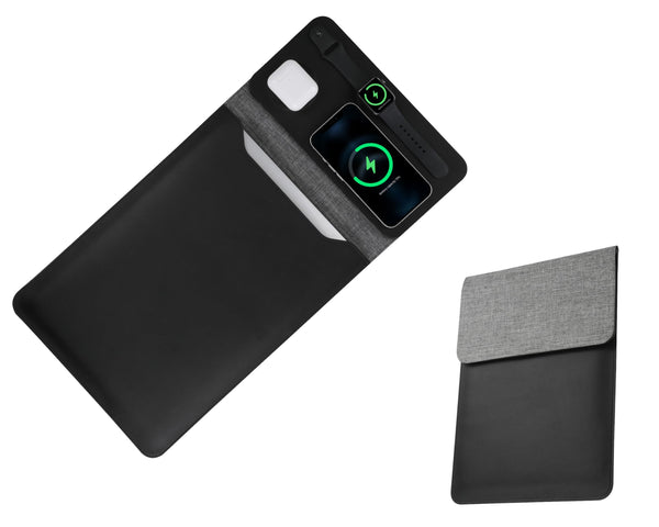 5-in-1 Laptop Sleeve with Wireless Charging for 12-14" Tablets/Laptops NEW