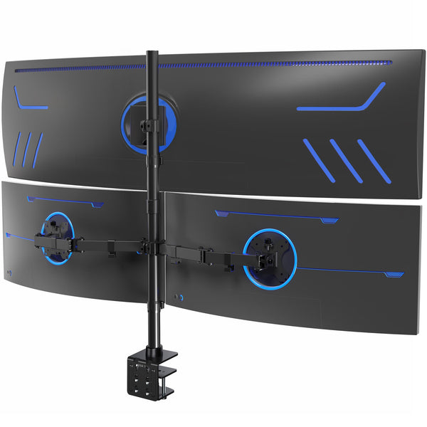 VIVO Adjustable Triple Monitor Desk Mount for Ultrawide Displays Black DEMO