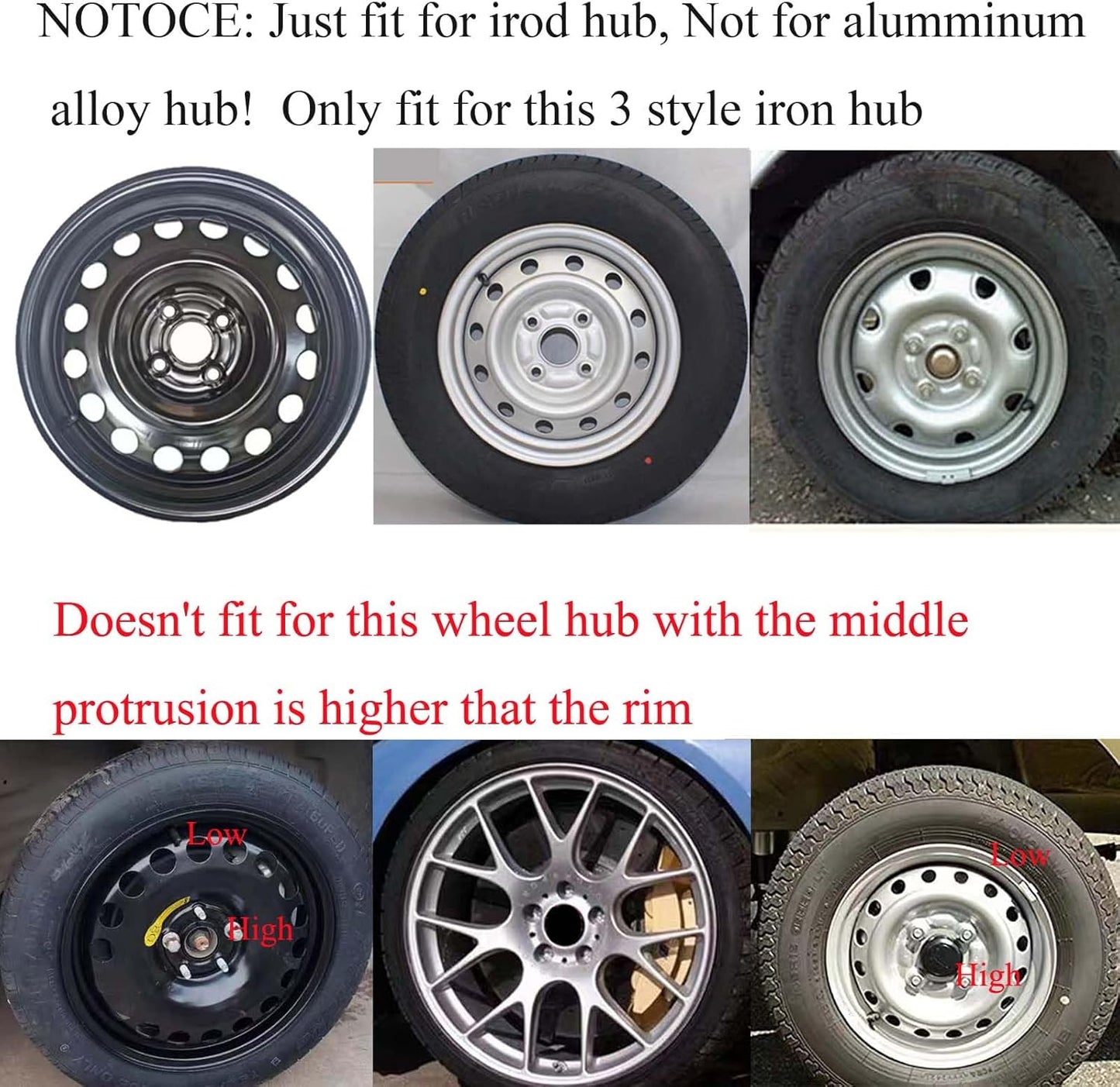 15 Inch Black Plastic Hub Centre Caps Replacement Snap On Covers for DEMO
