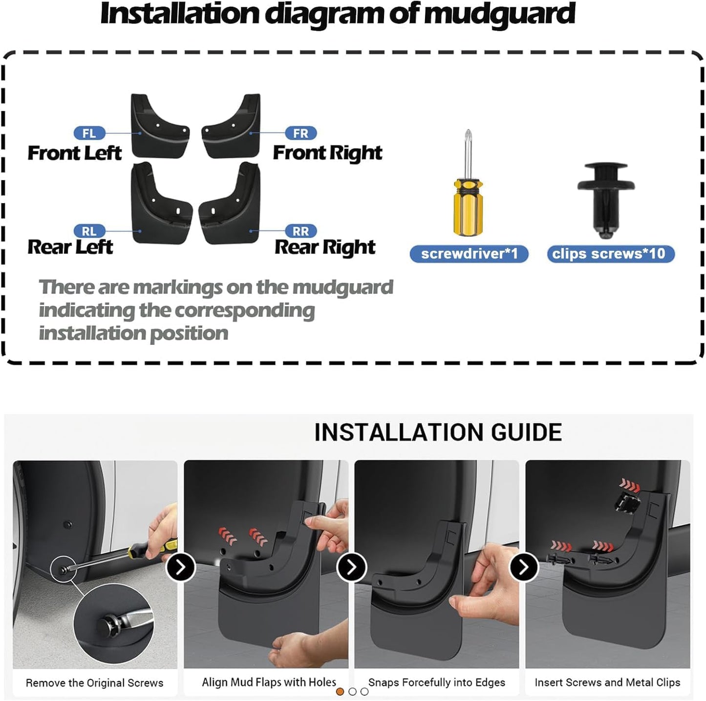 Thermoplastic Elastomer Mud Flaps for Car Components in Black NEW