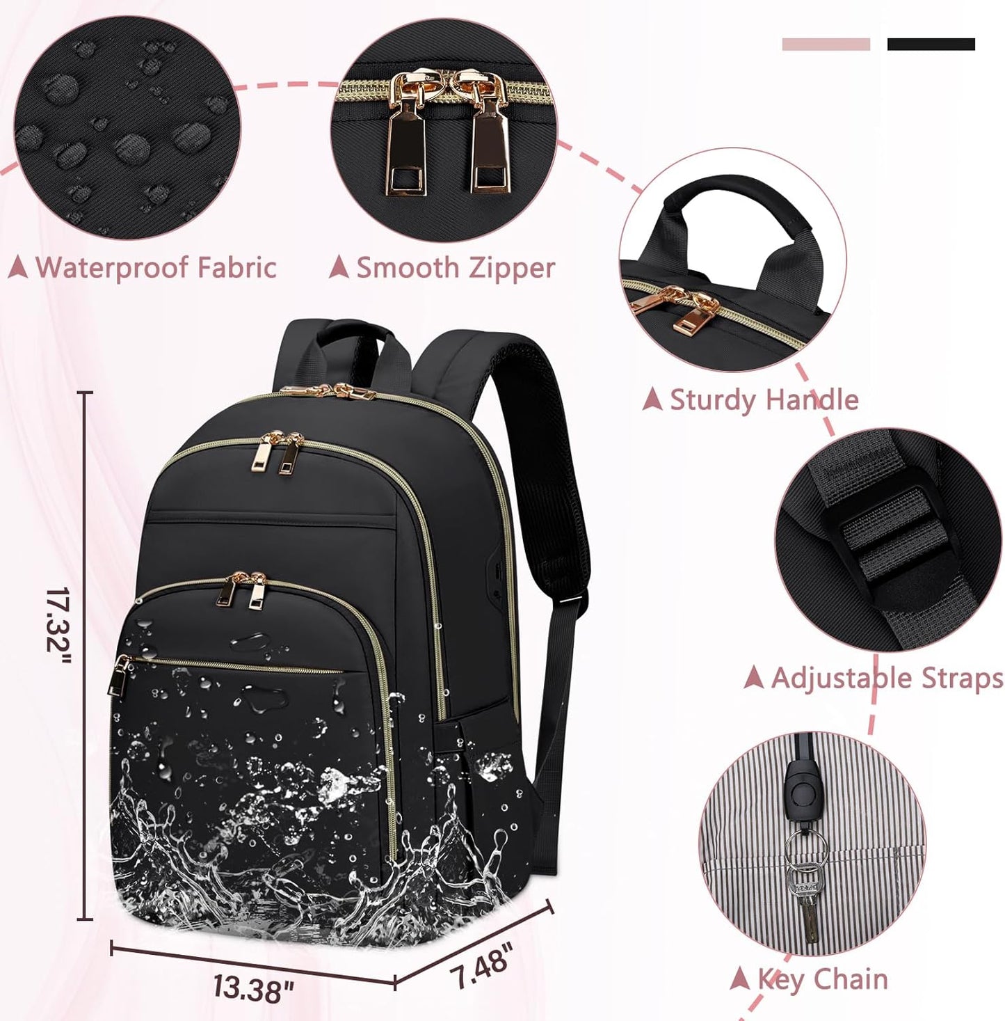SDYSM Laptop Backpacks Backpack 15.6 Inch Travel with USB Port Lightweight NEW