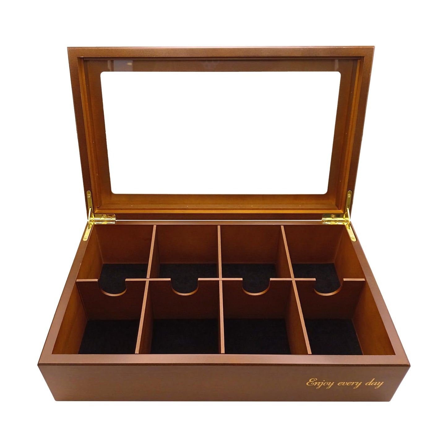 BJOYFUL&LOVED BJL Wooden Tea Box Organizer 8 Compartments Food Storage NEW