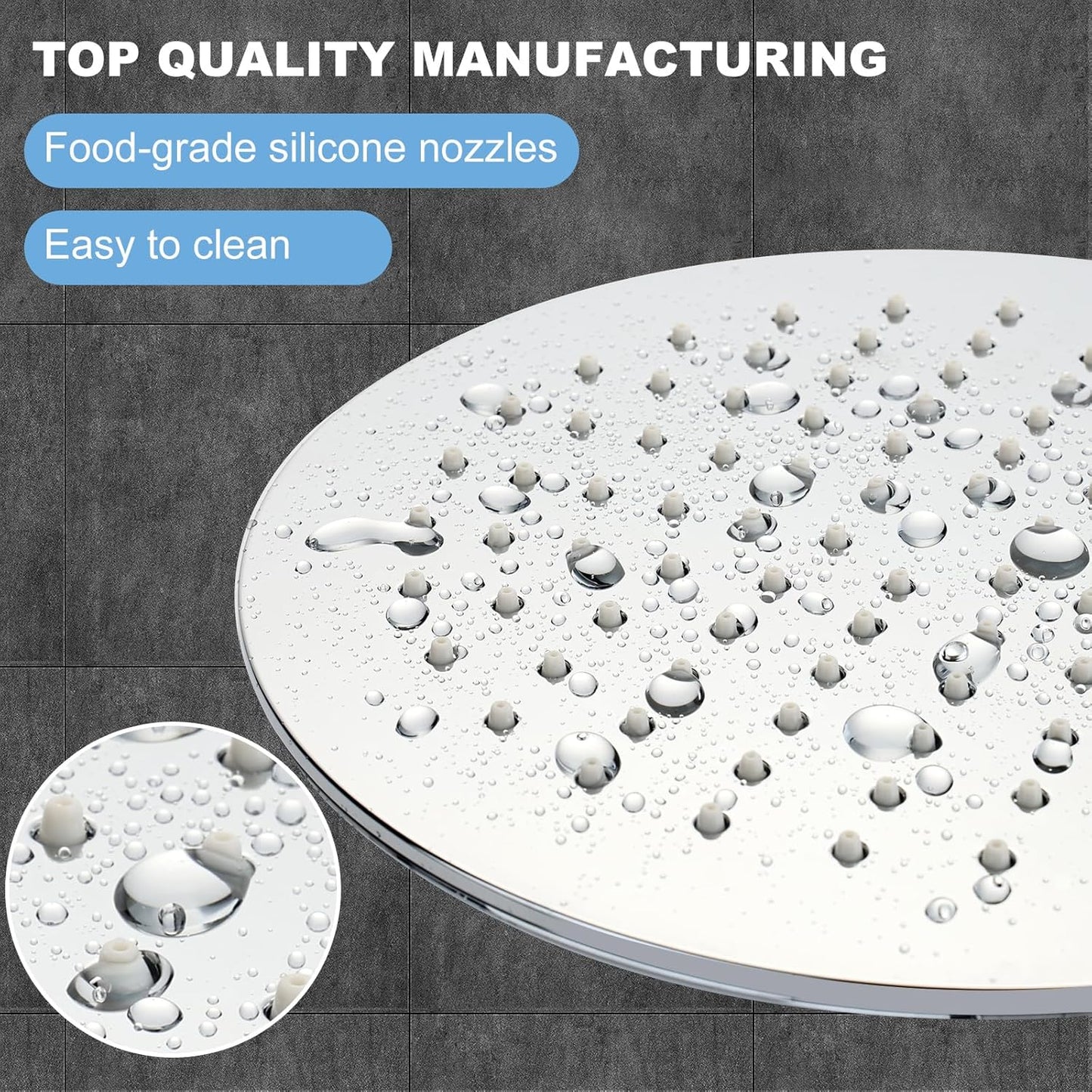 LiwCho Premium Luxury Chrome High Pressure Rain Shower Head for Bathroom DEMO