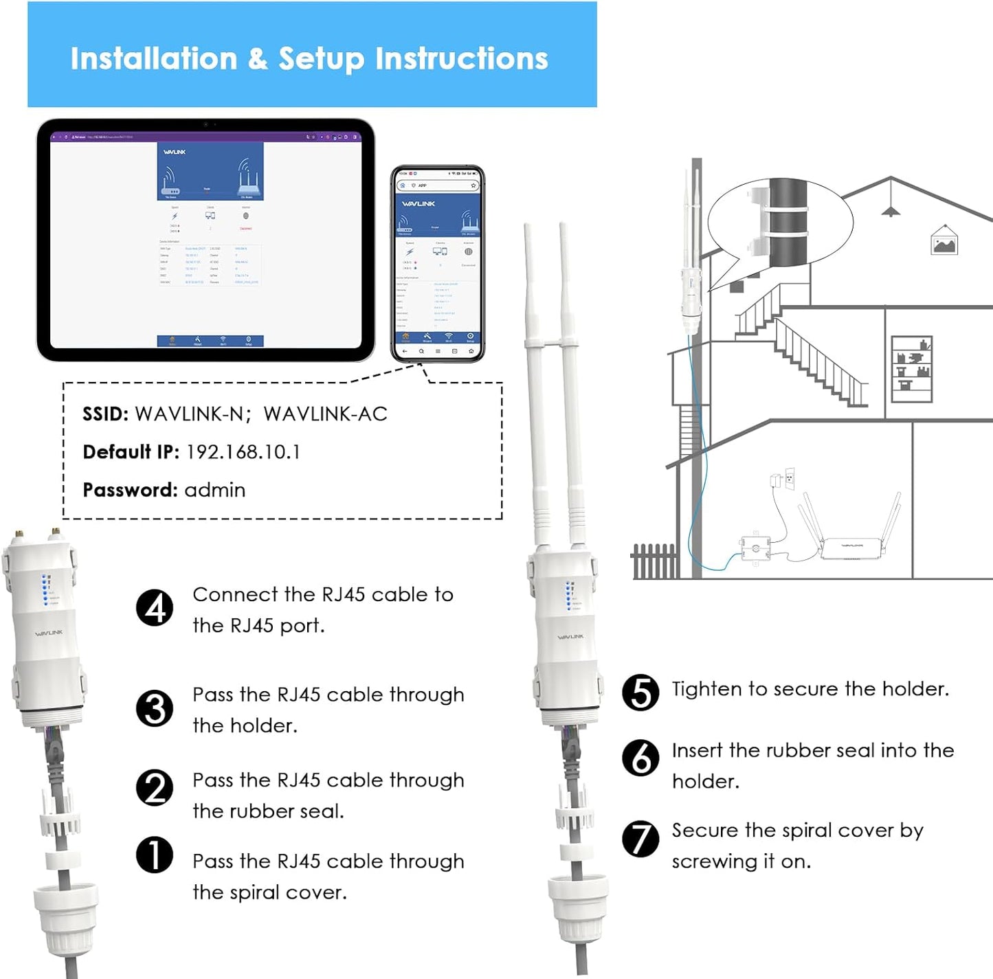 WAVLINK AC600 Outdoor Long Range Weatherproof WiFi Extender - Boost DEMO