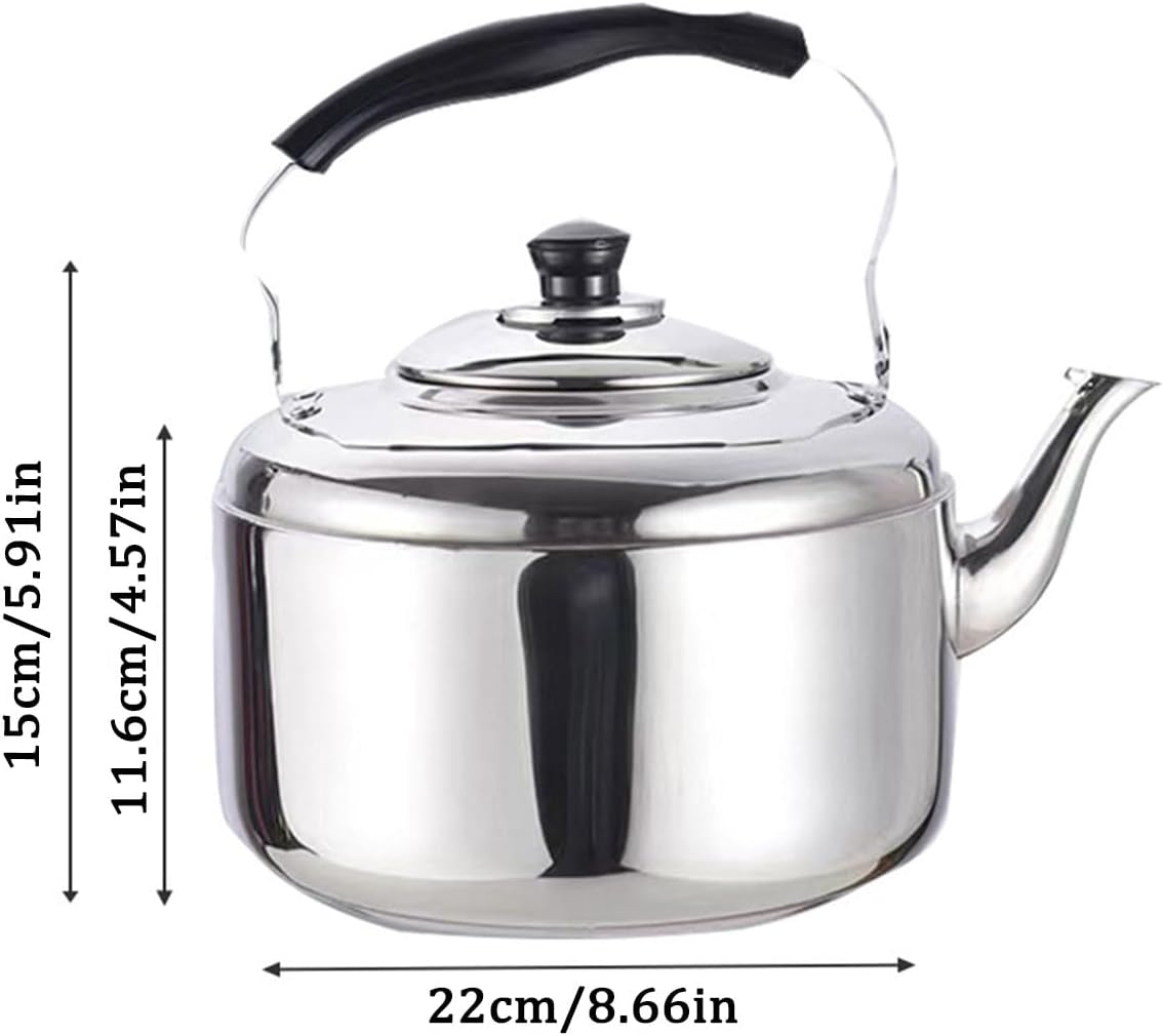 Stainless Steel Stovetop Kettle with Whistle and Ergonomic Handle, 5L DEMO