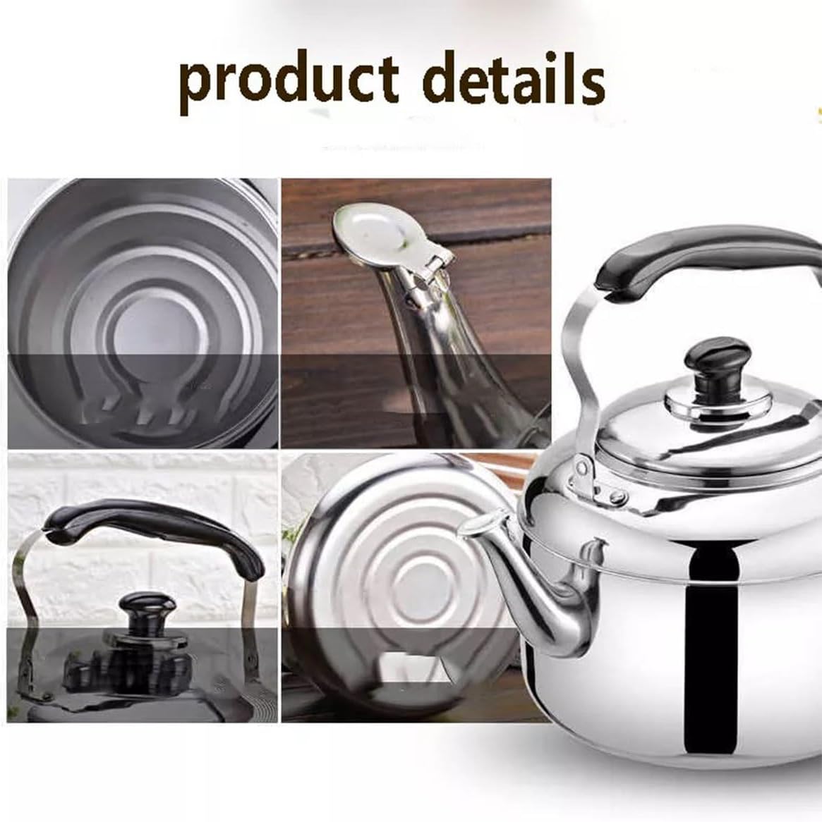 Stainless Steel Stovetop Kettle with Whistle and Ergonomic Handle, 5L DEMO
