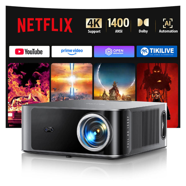 TOPTRO High-Brightness Projectors Smart Projector with 1400 ANSI Lumens, NEW