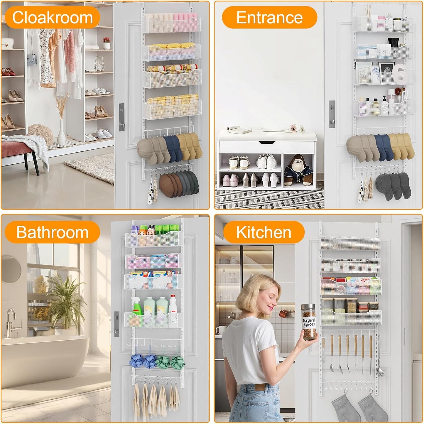 NEYCIL Over the Door Shoe Organizer Metal Hanging Closet Rack for Shoes DEMO