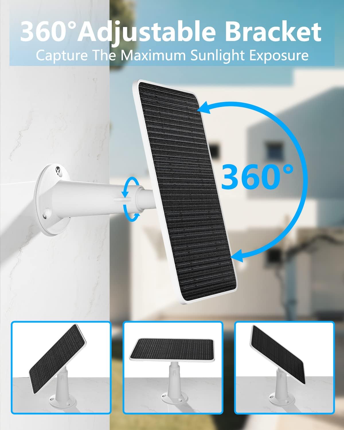 Solar Panel Charger 5V 4W Monocrystalline Silicon Outdoor White 20x13x0.5cm NEW