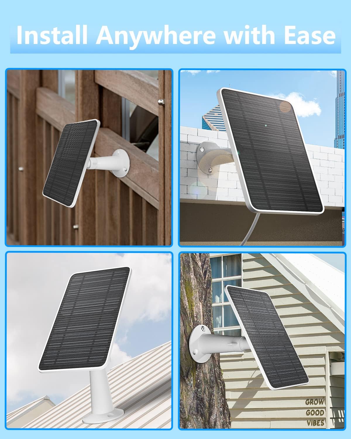 Solar Panel Charger 5V 4W Monocrystalline Silicon Outdoor White 20x13x0.5cm NEW